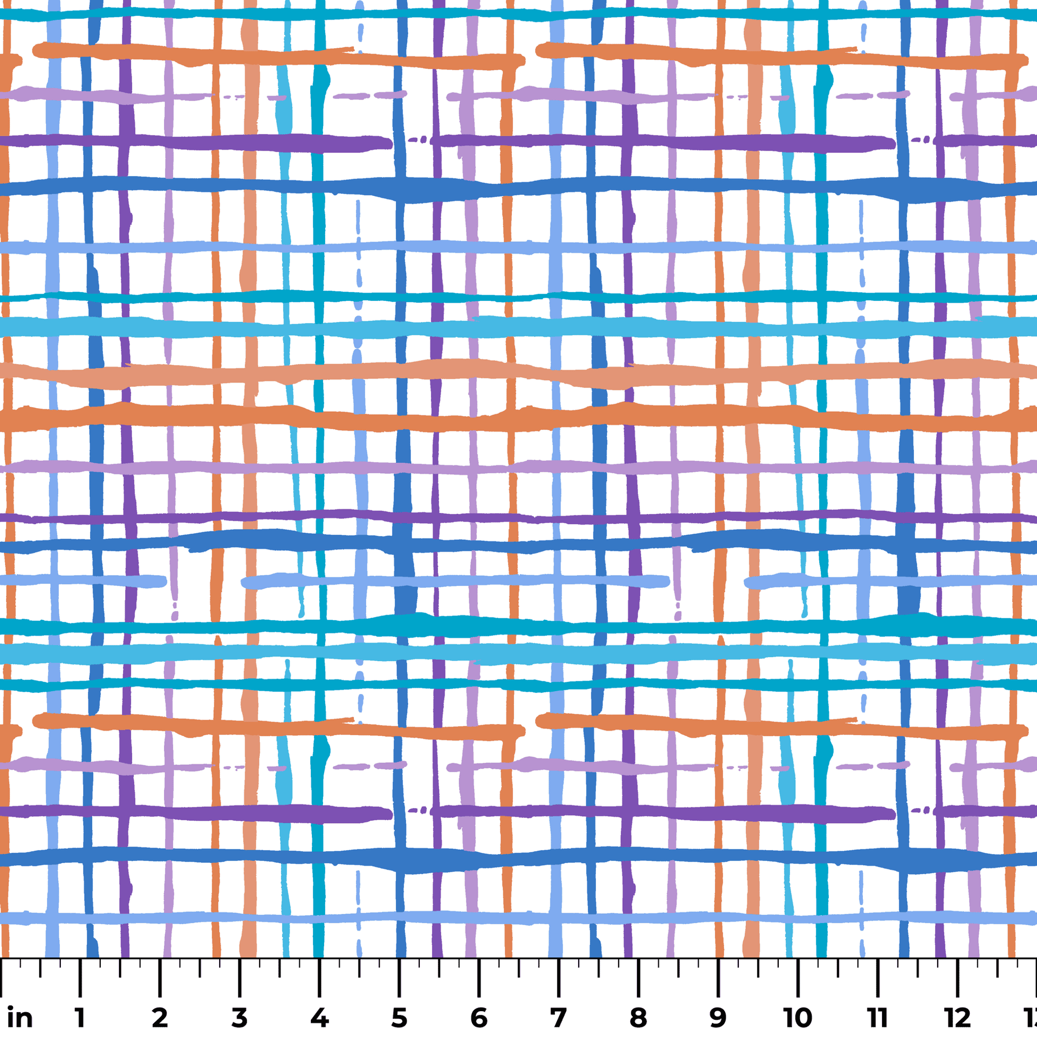 Pastel plaid fabric in icy blues, grey, and pink